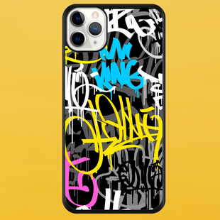 Чохол для APPLE IPHONE 11 PRO 2D пластиковий з чорними силіконовими бортиками GRAFFITI 54307 фото