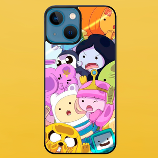 Чохол для APPLE IPHONE 13 2D пластиковий з чорними силіконовими бортиками ADVENTURE TIME 53713 фото