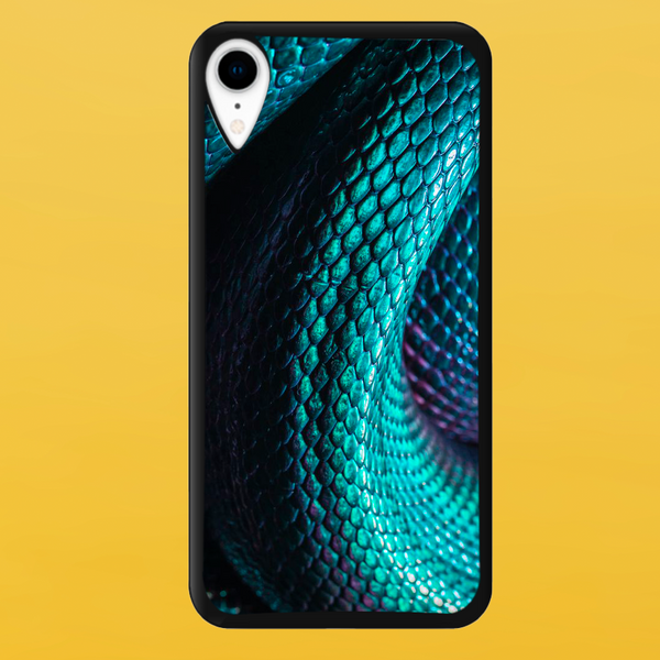 Чехол для APPLE IPHONE XR 2D пластиковый с черными силиконовыми бортиками SNAKE SKIN 51505 фото