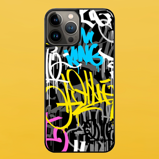 Чохол для APPLE IPHONE 13 PRO MAX 2D пластиковий з чорними силіконовими бортиками GRAFFITI 54315 фото