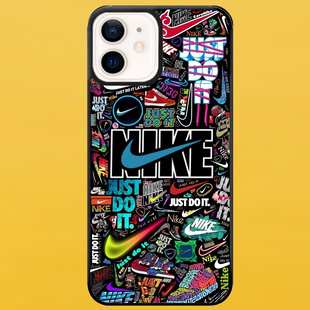 Чохол для APPLE IPHONE 12 2D пластиковий з чорними силіконовими бортиками NIKE 52410 фото