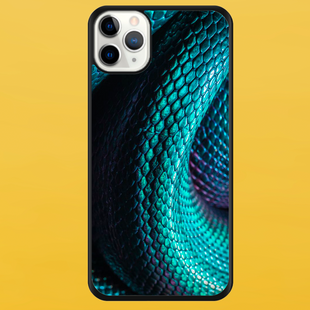 Чехол для APPLE IPHONE 11 PRO 2D пластиковый с черными силиконовыми бортиками SNAKE SKIN 51507 фото