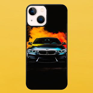 Чехол для APPLE IPHONE 13 MINI 2D пластиковый с черными силиконовыми бортиками BMW 57612 фото