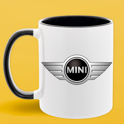 Чашка чорна серединка та ручка (330 мл) Mini Cooper/Міні Купер 1091 фото