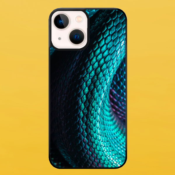 Чехол для APPLE IPHONE 15 PLUS 2D пластиковый с черными силиконовыми бортиками SNAKE SKIN 51521 фото