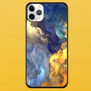 Чехол для APPLE IPHONE 11 PRO MAX 2D пластиковый с черными силиконовыми бортиками CLOUD 51008 фото