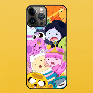 Чехол для APPLE IPHONE 13 PRO 2D пластиковый с черными силиконовыми бортиками ADVENTURE TIME 53714 фото