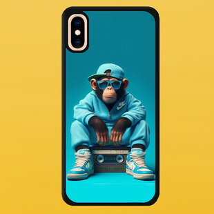 Чохол для APPLE IPHONE X/XS 2D пластиковий з чорними силіконовими бортиками MONKEY 57003 фото