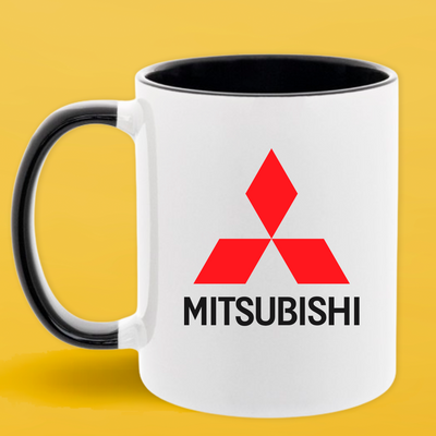 Чашка чорна серединка та ручка (330 мл) Mitsubishi/Мітсубісі 1092 фото
