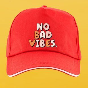 Кепка п'ятиклинка червона No Bad Vibes 3242-2 фото