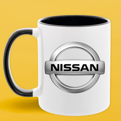 Чашка чорна серединка та ручка (330 мл) Nissan/Ніссан 1093 фото