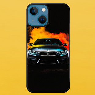 Чехол для APPLE IPHONE 13 2D пластиковый с черными силиконовыми бортиками BMW 57613 фото