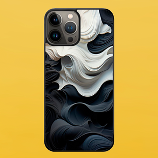 Чохол для APPLE IPHONE 13 PRO 2D пластиковий з чорними силіконовими бортиками BLACK/WHITE 54014 фото