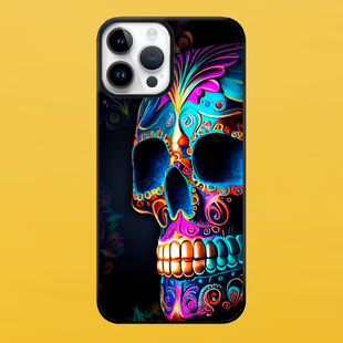 Чохол для APPLE IPHONE 15 PRO 2D пластиковий з чорними силіконовими бортиками SKULL 52722 фото