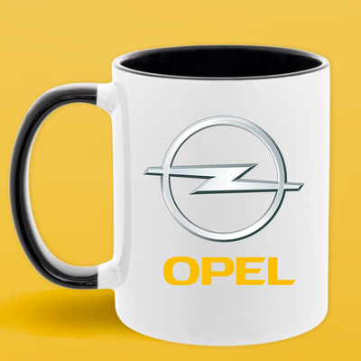 Чашка чорна серединка та ручка (330 мл) Opel/Опель 1094 фото