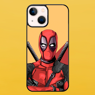 Чехол для APPLE IPHONE 15 PLUS 2D пластиковый с черными силиконовыми бортиками DEADPOOL 53421 фото
