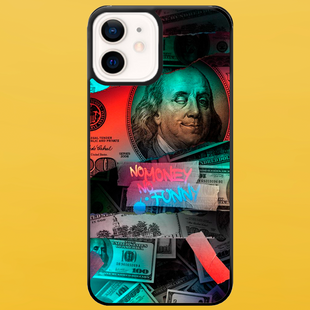 Чехол для APPLE IPHONE 12 2D пластиковый с черными силиконовыми бортиками NO MONEY NO HONEY 55210 фото