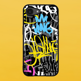 Чехол для APPLE IPHONE 16e 2D пластиковый с черными силиконовыми бортиками GRAFFITI 54327 фото