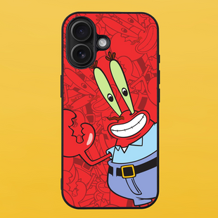 Чохол для APPLE IPHONE 16 PLUS 2D пластиковий з чорними силіконовими бортиками Mr Krabs 52326 фото
