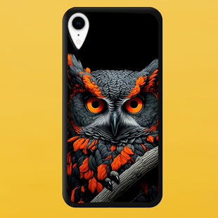 Чохол для APPLE IPHONE XR 2D пластиковий з чорними силіконовими бортиками OWL 55505 фото