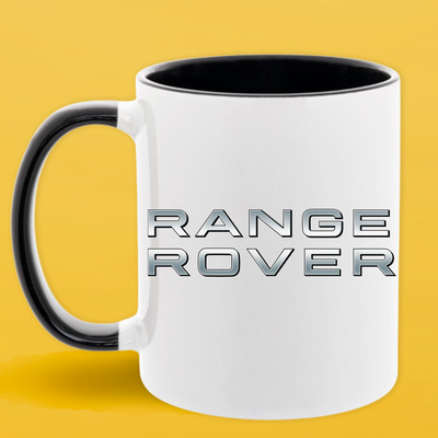 Чашка чорна серединка та ручка (330 мл) Range Rover/Рендж Ровер 1097 фото