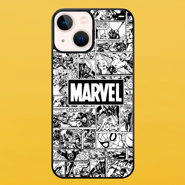 Чехол для APPLE IPHONE 15 PLUS 2D пластиковый с черными силиконовыми бортиками MARVEL 52121 фото