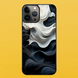 Чохол для APPLE IPHONE 13 PRO MAX 2D пластиковий з чорними силіконовими бортиками BLACK/WHITE 54015 фото