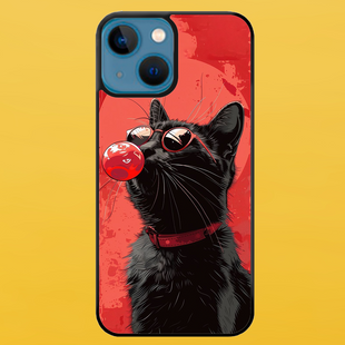 Чехол для APPLE IPHONE 13 2D пластиковый с черными силиконовыми бортиками CHEWING CAT 56813 фото