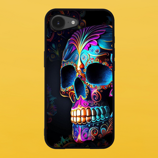 Чохол для APPLE IPHONE 16e 2D пластиковий з чорними силіконовими бортиками SKULL 52727 фото