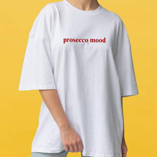 Футболка белая оверсайз унисекс PROSECCO MOOD 302188 фото