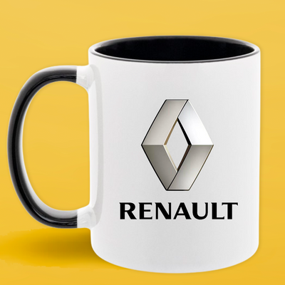 Чашка чорна серединка та ручка (330 мл) Renault/Рено 1098 фото