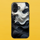 Чохол для APPLE IPHONE 16 PLUS 2D пластиковий з чорними силіконовими бортиками BLACK/WHITE 54026 фото