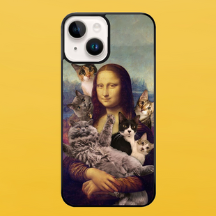 Чехол для APPLE IPHONE 15 PLUS 2D пластиковый с черными силиконовыми бортиками MONO CAT 56521 фото