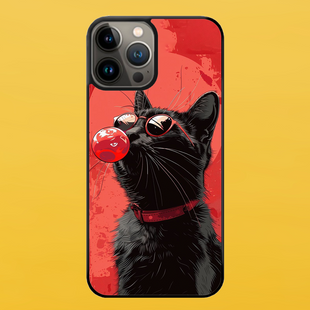 Чехол для APPLE IPHONE 13 PRO 2D пластиковый с черными силиконовыми бортиками CHEWING CAT 56814 фото