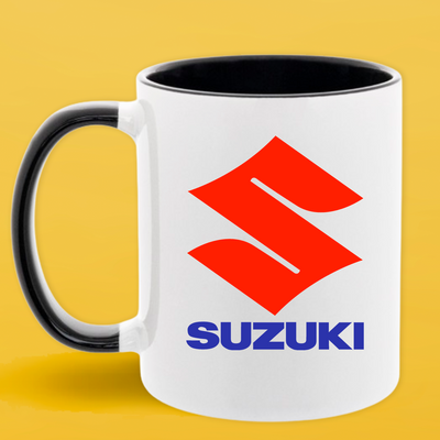 Чашка чорна серединка та ручка (330 мл) Suzuki/Сузукі 1101 фото
