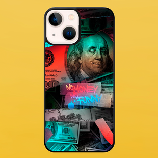 Чехол для APPLE IPHONE 13 MINI 2D пластиковый с черными силиконовыми бортиками NO MONEY NO HONEY 55212 фото
