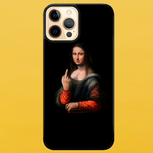 Чохол для APPLE IPHONE 12 PRO MAX 2D пластиковий з чорними силіконовими бортиками MONA LISA 53911 фото
