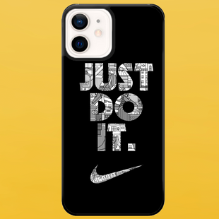 Чохол для APPLE IPHONE 12 2D пластиковий з чорними силіконовими бортиками JUST DO IT 54110 фото