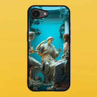 Чехол для APPLE IPHONE 16e 2D пластиковый с черными силиконовыми бортиками SCULPTURE 57127 фото