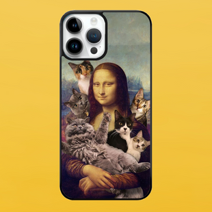 Чехол для APPLE IPHONE 14 PRO MAX 2D пластиковый с черными силиконовыми бортиками MONO CAT 56519 фото