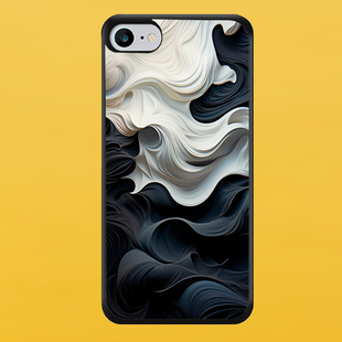 Чохол для APPLE IPHONE 7/8/SE 2020 2D пластиковий з чорними силіконовими бортиками BLACK/WHITE 54001 фото