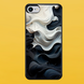 Чехол для APPLE IPHONE 7/8/SE 2020 2D пластиковый с черными силиконовыми бортиками BLACK/WHITE 54001 фото