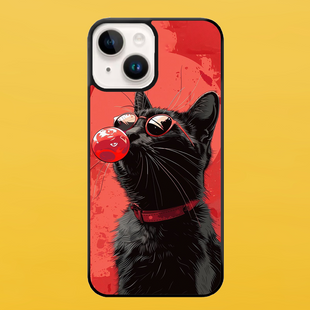 Чехол для APPLE IPHONE 14 2D пластиковый с черными силиконовыми бортиками CHEWING CAT 56816 фото