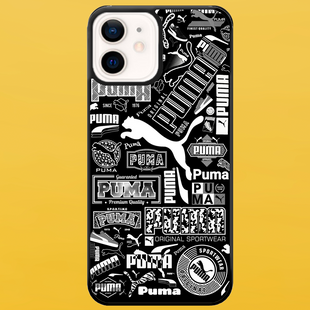 Чохол для APPLE IPHONE 12 2D пластиковий з чорними силіконовими бортиками PUMA 54810 фото
