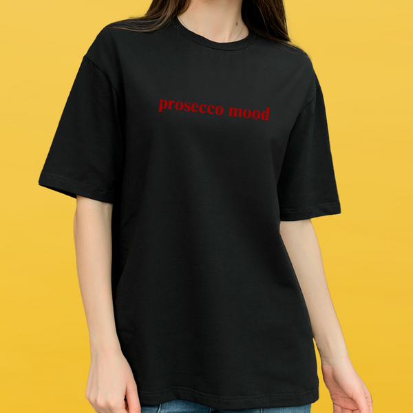 Футболка черная оверсайз унисекс PROSECCO MOOD 302183 фото