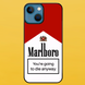 Чехол для APPLE IPHONE 15 PLUS 2D пластиковый с черными силиконовыми бортиками MARLBORO 56021 фото