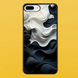 Чохол для APPLE IPHONE 7 PLUS/8 PLUS 2D пластиковий з чорними силіконовими бортиками BLACK/WHITE 54002 фото