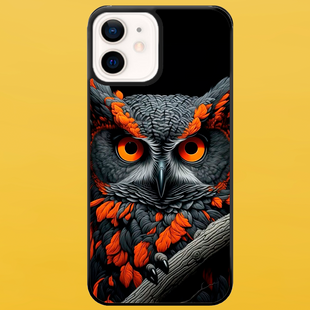 Чохол для APPLE IPHONE 12 MINI 2D пластиковий з чорними силіконовими бортиками OWL 55509 фото