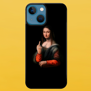 Чохол для APPLE IPHONE 13 2D пластиковий з чорними силіконовими бортиками MONA LISA 53913 фото