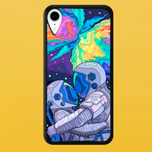 Чехол для APPLE IPHONE XR 2D пластиковый с черными силиконовыми бортиками SPACE 5605 фото